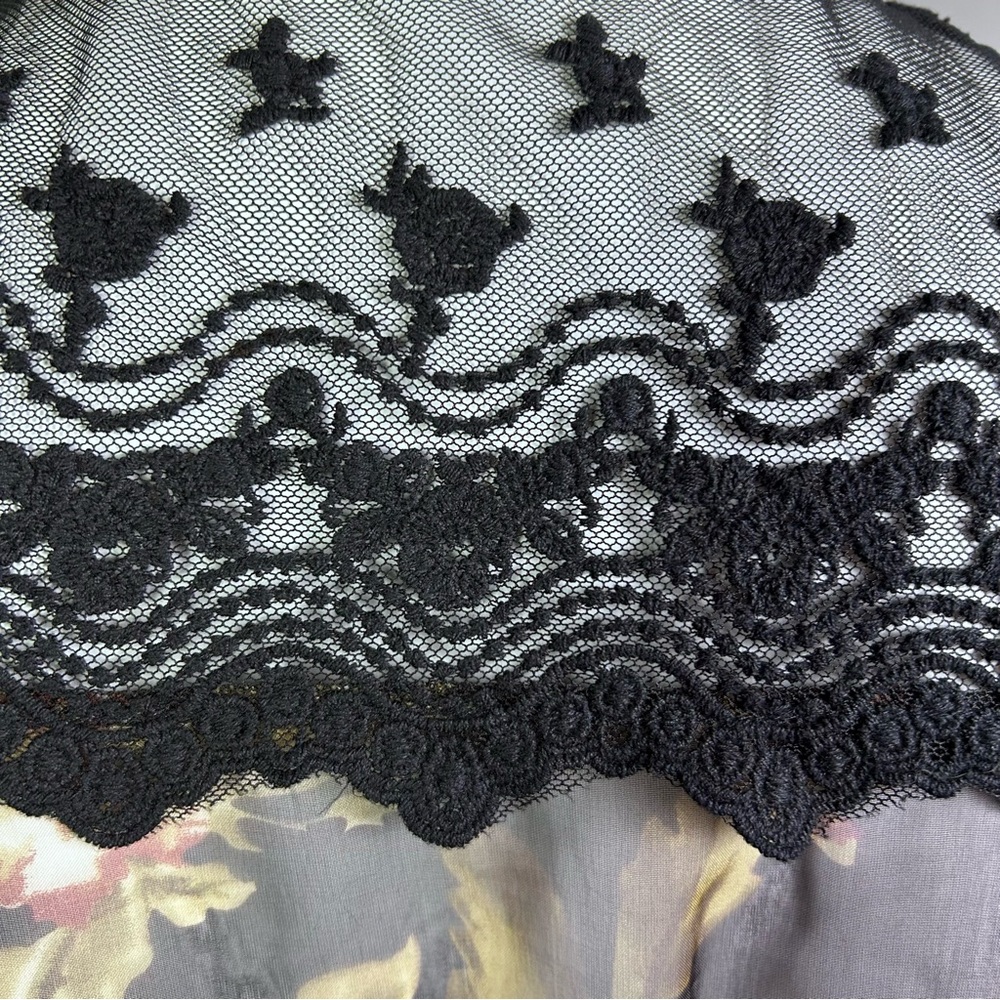 Wet Seal top Medium vintage sheer floral lace blouse romantic goth emo 90s - Picture 8 of 13